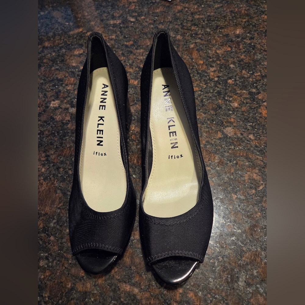 Anne Klein Black Peep-Toe Heels - NWOT